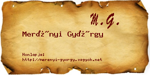 Merényi György névjegykártya